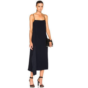 Helmut Lang Navy Side Drape Midi Tank Dress style G02HW604. sz M EUC Perfect!